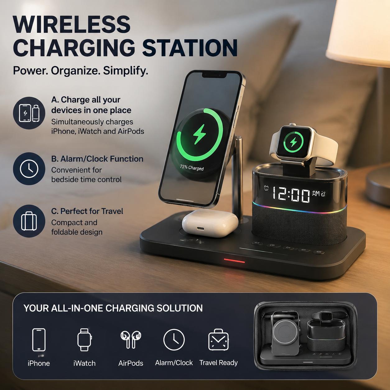 Smartwatch Ac - Stazione di Ricarica Wireless Magnetica per