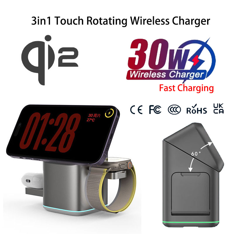 Smartwatch Ac - Praiser 25W Qi2 Pieghevole Touch Rotazione