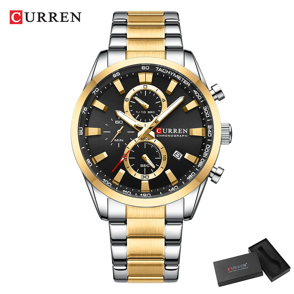 CURREN Casual Quarzo Crono Oro - Accessories With Watch recensione e prezzo