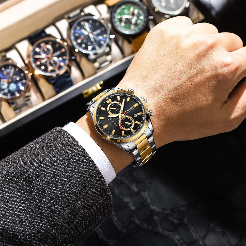 CURREN Casual Quarzo Crono Oro - Accessories With Watch recensione e prezzo